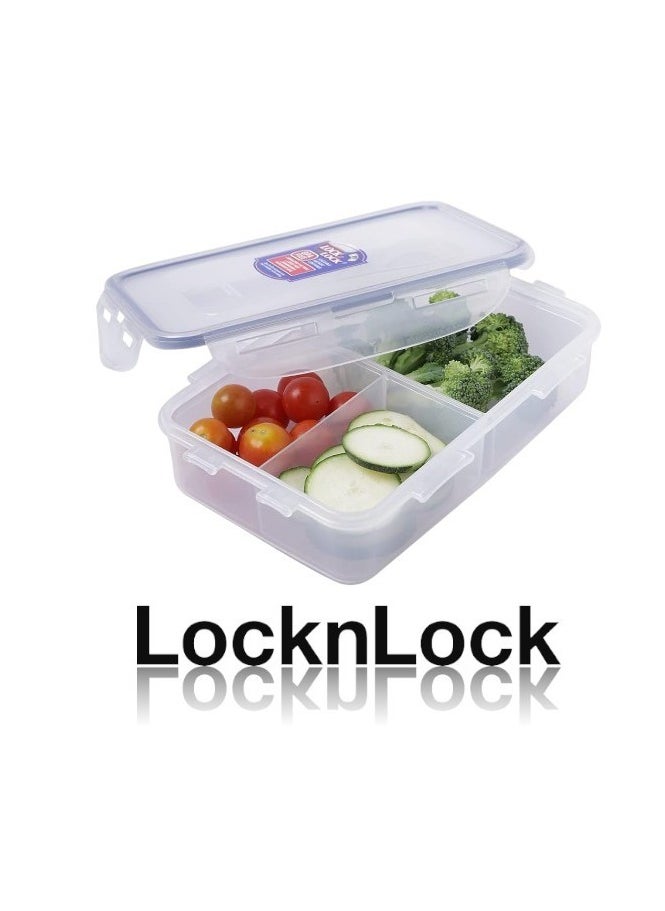LOCK & LOCK - LocknLock 800ml Rectangular  Airtight Food Storage with Divider  - BPA-Free, Microwave, Freezer, and Dishwasher Safe - Image 1