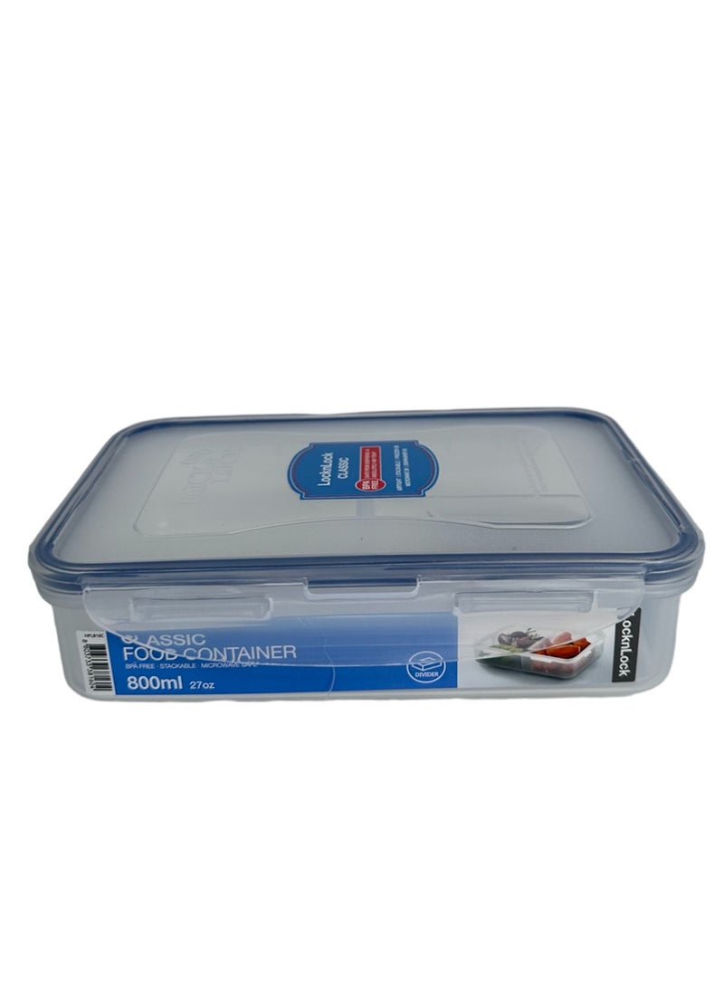 LOCK & LOCK - LocknLock 800ml Rectangular  Airtight Food Storage with Divider  - BPA-Free, Microwave, Freezer, and Dishwasher Safe - Image 1