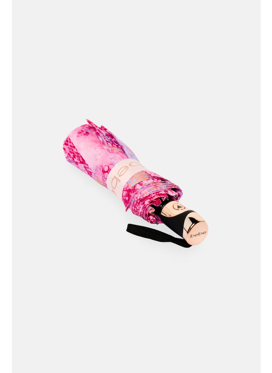 bebe - Snake Skin Auto Open Umbrella, Pink - Image 1