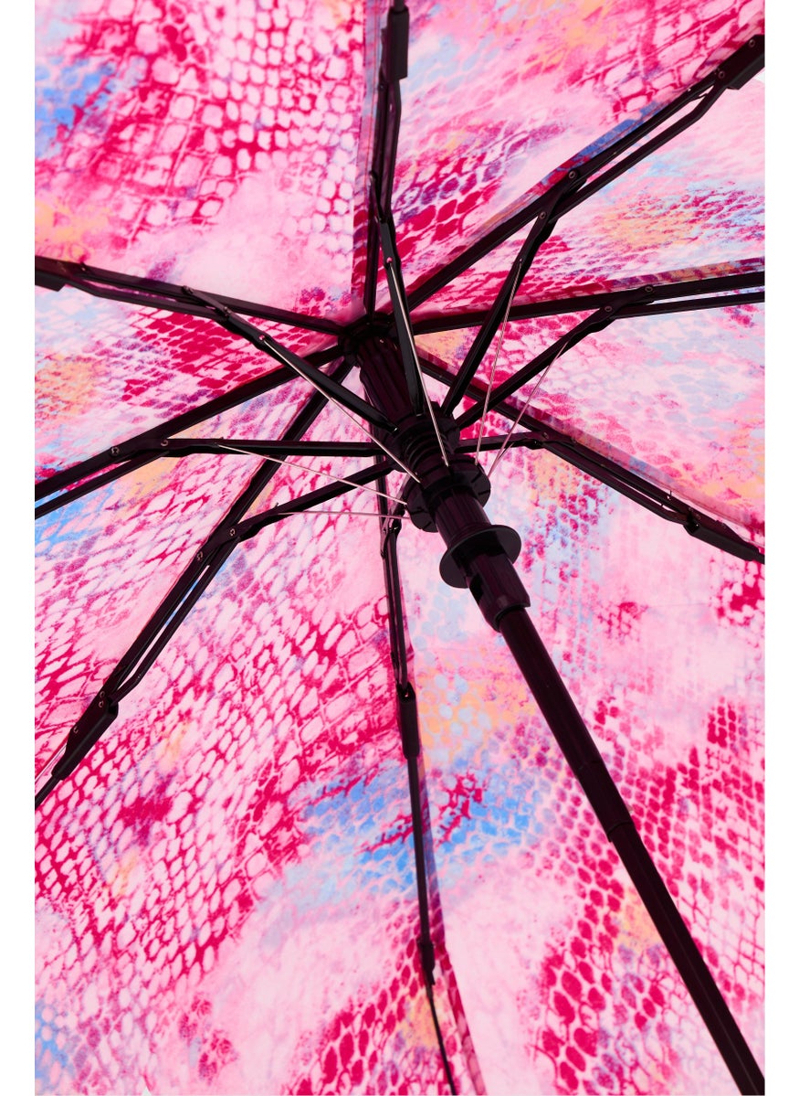 bebe - Snake Skin Auto Open Umbrella, Pink - Image 1