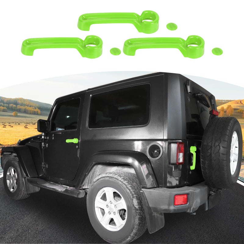 JOSHELA for Jeep JK Door Handle Cover Trim Green for Jeep Wrangler JK 2DR 20072017 Green Exterior Accessories 3pcs - Image 2