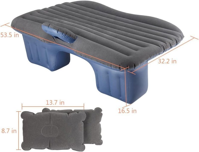 Yearwell Car Inflatable Bed with Pump & 2 Air Pillows | Universal Fit Back Seat Travel Mattress | Car Bed for Camping, Kids, Trips, Beach, Picnic | Quick Inflation Car Air Mattress (Black) - Image 2