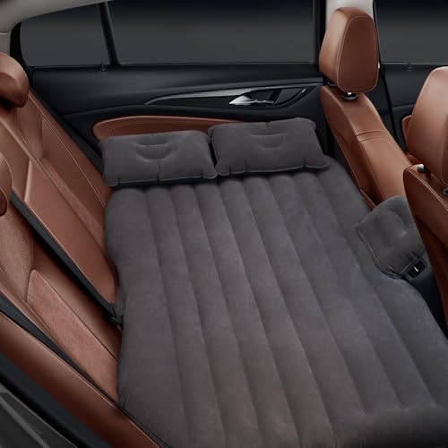 Yearwell Car Inflatable Bed with Pump & 2 Air Pillows | Universal Fit Back Seat Travel Mattress | Car Bed for Camping, Kids, Trips, Beach, Picnic | Quick Inflation Car Air Mattress (Black) - Image 1
