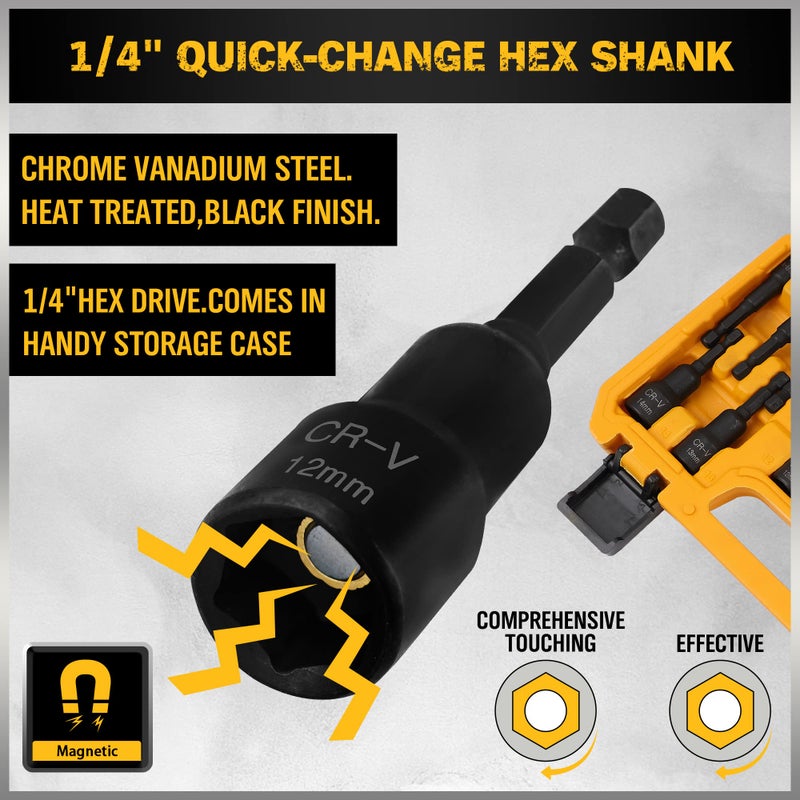 ELEAD 47-Piece Magnetic Nut Driver & Screwdriver Bit Set - Strong Magnetic Nut Drivers for Impact Drill, Power Nut Driver, Screwdriver Bit, Mini Ratcheting Wrench, Drill Bit Extension & Socket Adapter - Image 4