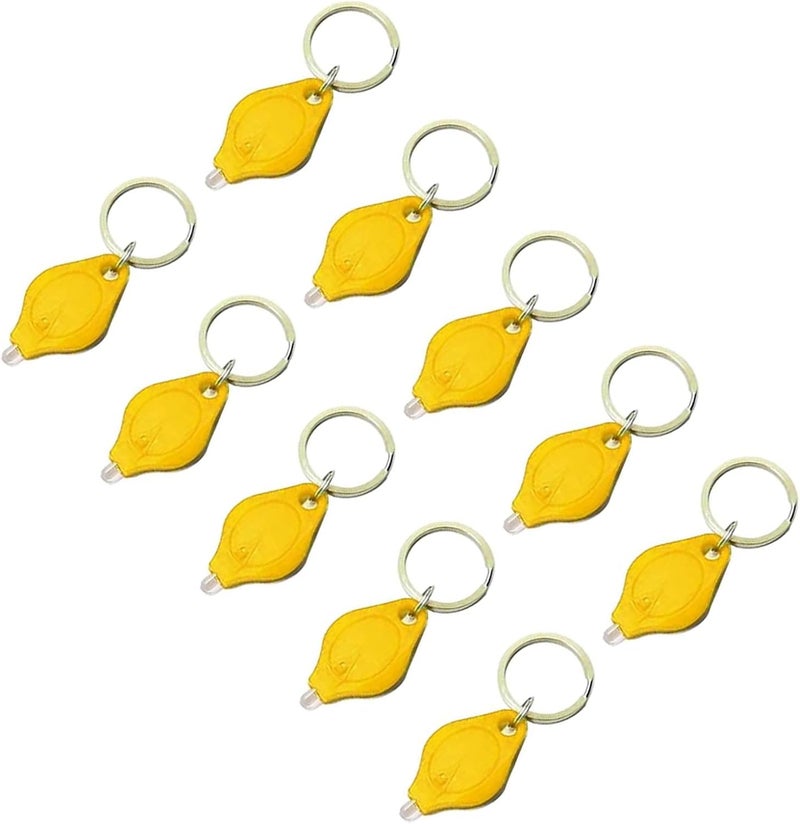 MACHSWON Mini Keychain Torches UV Flashlight Money Checker Key-Chain LED Light Torch - Yellow, 10PCS - Image 1