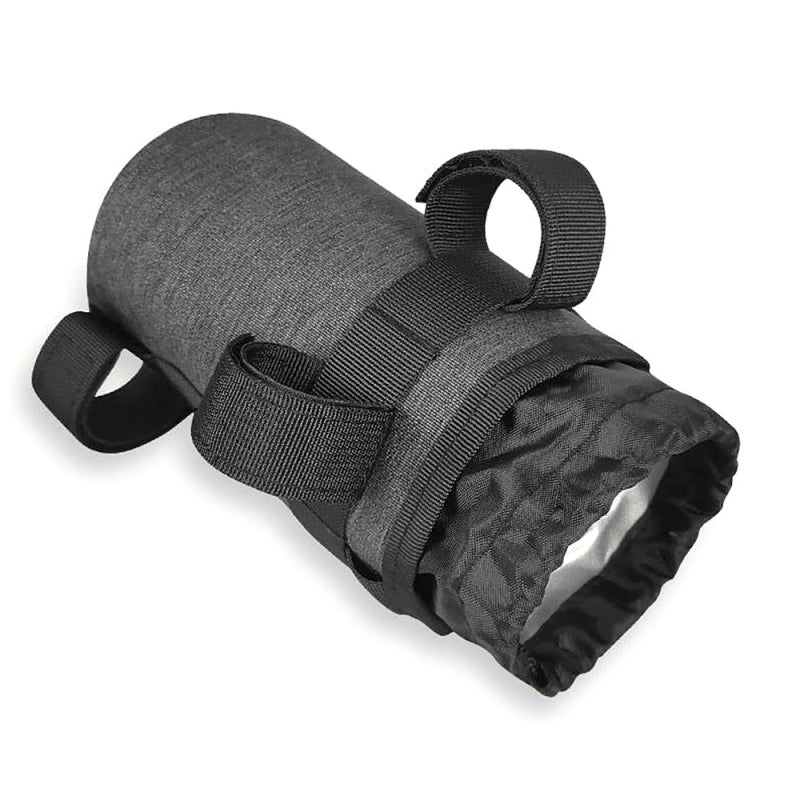 Sahoo Water Bottle Pouch: Grey 300D Polyester Insulated Interior - Drawstring Closure Handlebar Bag for Bike Outdoor Use - Image 5