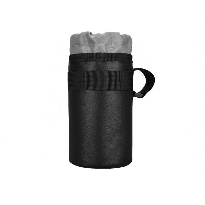 Sahoo Water Bottle Pouch: Grey 300D Polyester Insulated Interior - Drawstring Closure Handlebar Bag for Bike Outdoor Use - Image 1