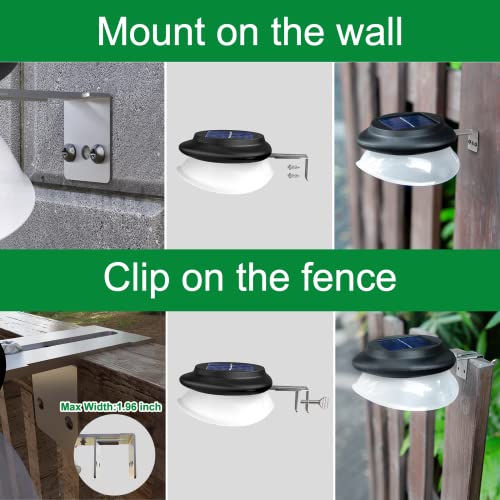 JSOT Solar Gutter Lights for Outside Decor, Solar Fence Light Outdoor Waterproof Yard Lights, 2 Installations Methods for Deck Garden Porch Garage Stairs Wall Patio Backyard - Warm White, 6 Pack - Image 5