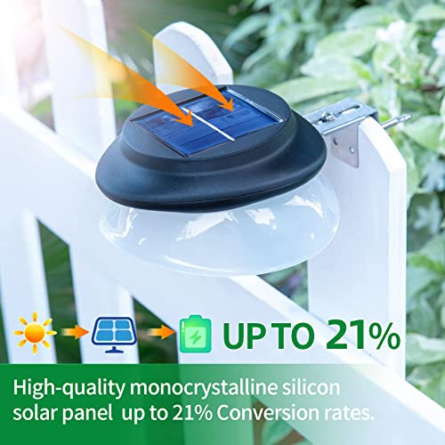 JSOT Solar Gutter Lights for Outside Decor, Solar Fence Light Outdoor Waterproof Yard Lights, 2 Installations Methods for Deck Garden Porch Garage Stairs Wall Patio Backyard - Warm White, 6 Pack - Image 4