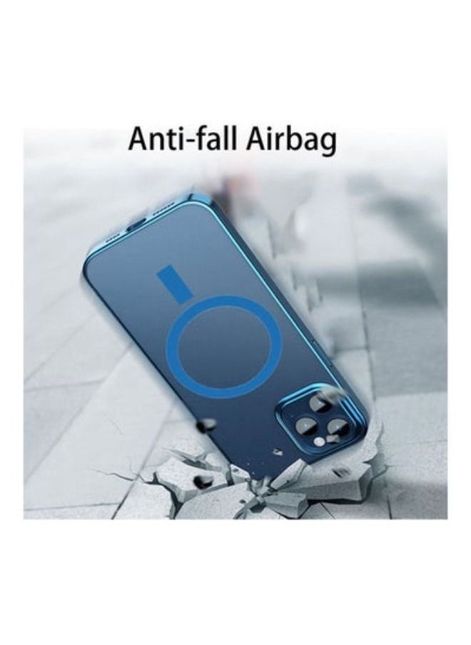 ACLIX - Magnetic Electroplating Frame Magsafe Wireless Charging Case for Apple iPhone 13 Pro Max Blue/Clear - Image 1