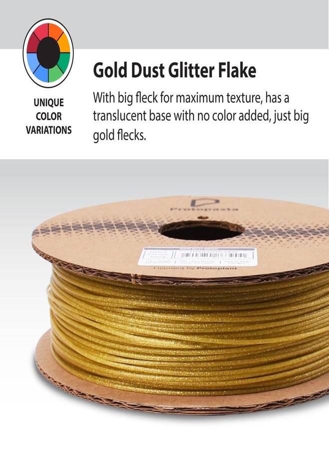 Proto-Pasta Protopasta 3D Printer Filament | PLA Filament 1.75mm | Gold Dust Glitter HT PLA | 500g Spool - Image 3