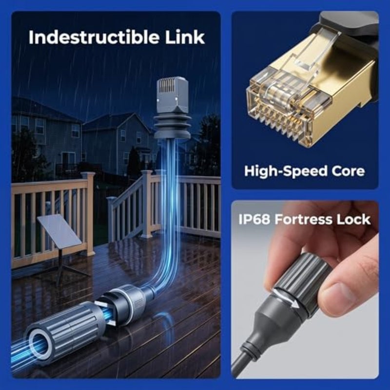 For Starlink Ethernet Adapter Gen 3/Mini, 1000 Mbps RJ45 Extension Male to Female Waterproof Cable for Starlink V3 Rev.4 Dish and Router Accessories Plug for House Camping Outdoor - Image 2