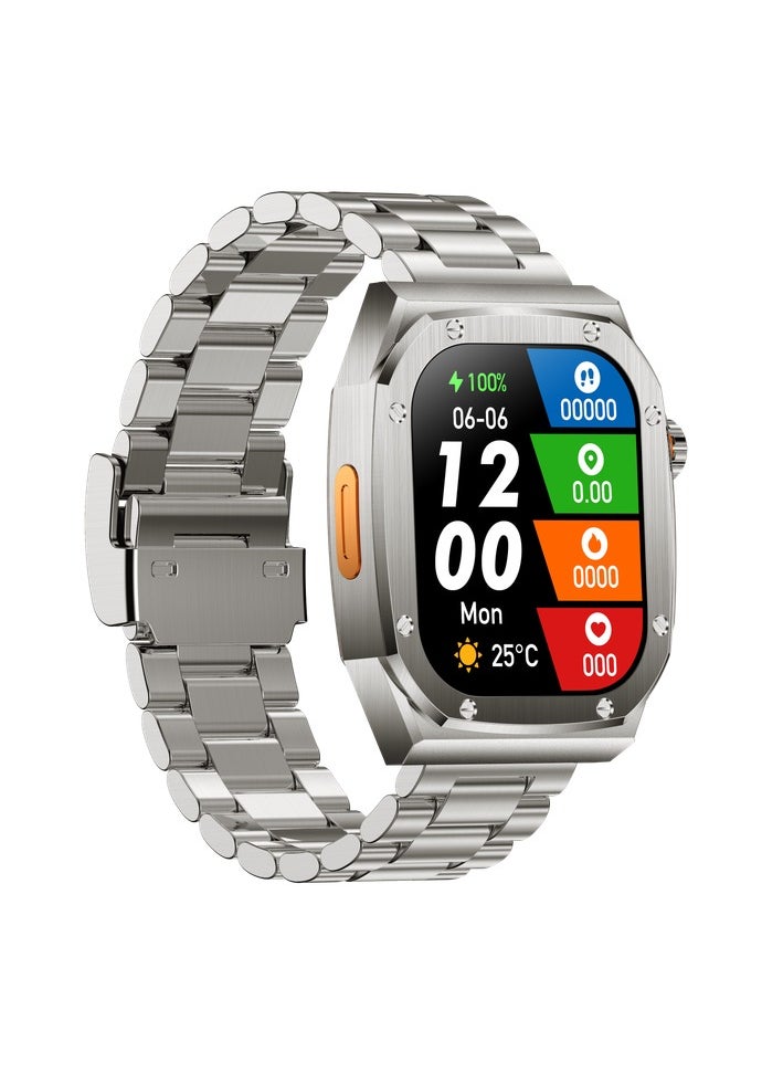 iOsuite Vogue Smart Watch Stainless Steel with Bluetooth Call HD 2.1" Full Touch Screen Fitness Tracker with Heart Rate Blood Pressure Blood Oxygen Sleep Monitor, IP67 Waterproof Activity Tracker for Android and IOS Phones  - Image 3