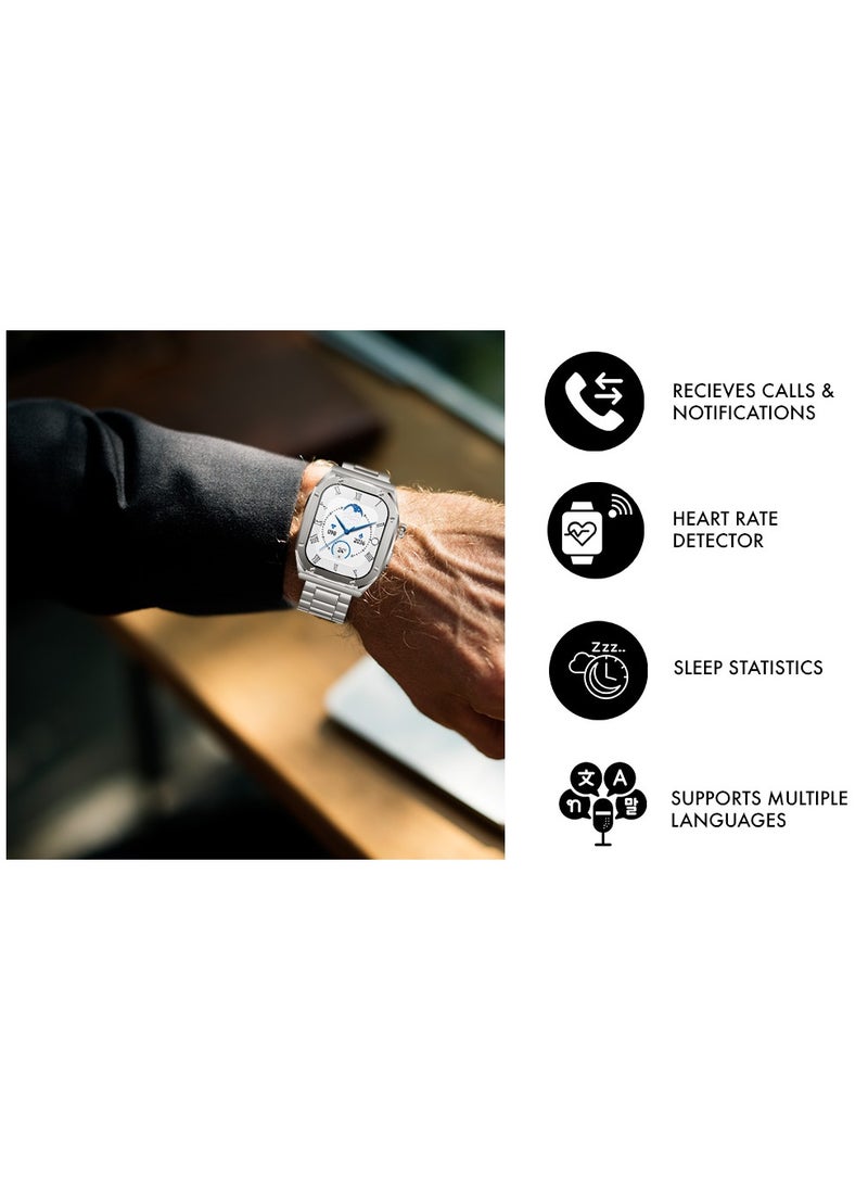 iOsuite Vogue Smart Watch Stainless Steel with Bluetooth Call HD 2.1" Full Touch Screen Fitness Tracker with Heart Rate Blood Pressure Blood Oxygen Sleep Monitor, IP67 Waterproof Activity Tracker for Android and IOS Phones  - Image 4