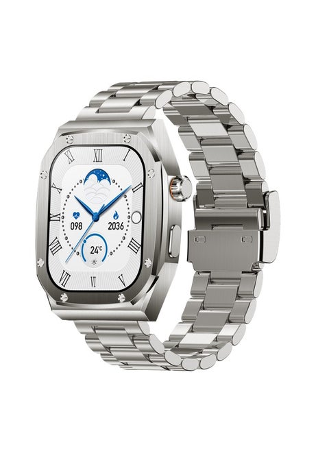 Vogue Smart Watch Stainless Steel with Bluetooth Call HD 2.1" Full Touch Screen Fitness Tracker with Heart Rate Blood Pressure Blood Oxygen Sleep Monitor, IP67 Waterproof Activity Tracker for Android and IOS Phones
