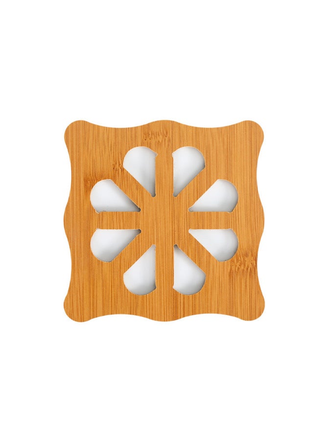 Hollow Wooden Coaster Kitchen Thickened Anti-scalding Heat Insulation Mat Placemat Non-Slip Pot Mat Bowl Mat Plate Mat Coaster-Color:Small Insulation Pad Hot Wheels - Image 5