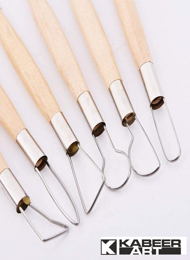 Kabeer Art Wood and Metal Ribbon Cutting Tool 6 Piece Sets Used for Clay, Ceramic and Crafts - Image 3