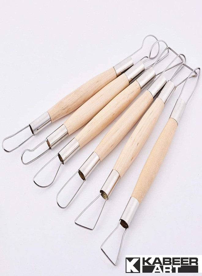 Kabeer Art Wood and Metal Ribbon Cutting Tool 6 Piece Sets Used for Clay, Ceramic and Crafts - Image 4