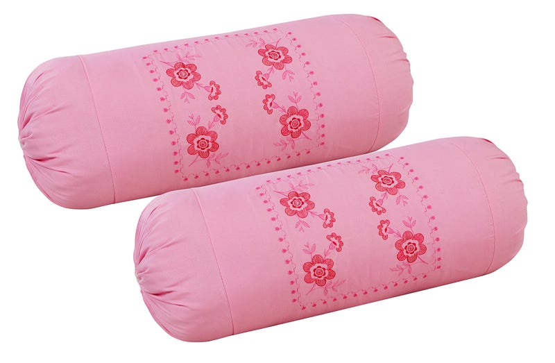 Rj Products Embraided Fabric Bolsters Cover, Pack of 2 Piece, Pink, Standard - Image 3
