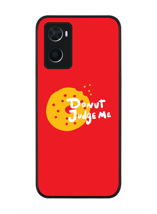 Stylizedd Rugged Black edge case for Oppo A96 4G/A36/A76 Slim fit Soft Case Flexible Rubber Edges Anti Drop TPU Gel Thin Cover - Donut judge me - Image 1