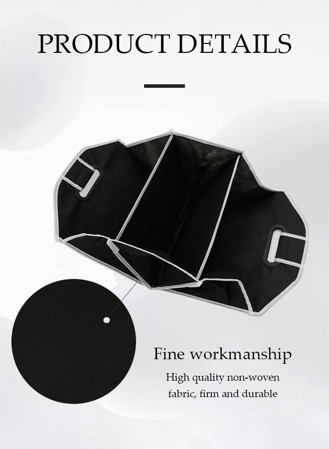 Loquat Car Trunk Organizer, Foldable Storage Organizer with 3 Compartments, Large Capacity Storage Box for Auto, Portable Waterproof Bag for Cargo Trunk, Universal for SUV, Truck, Van - Image 3