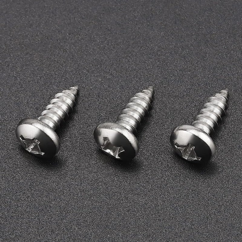 RoyceMart #6 X 3/8"" (100 Pack) Stainless Steel Phillips Pan Head Wood Screws Stainless Steel 304 (18-8) Pan Head Sheet Metal Screws Self Tapping For Wood - Image 3