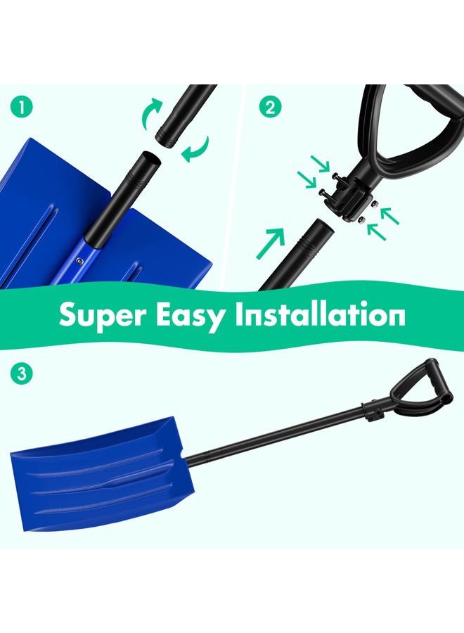 DEROFIT Kids Snow Shovel, Plastic Snow Shovel for Kids Toddler with Metal Handle, Lightweight Emergency Heavy Duty Shovel for Car, Detachable Shovel for Driveway Home Garden Camping Beach - Image 5