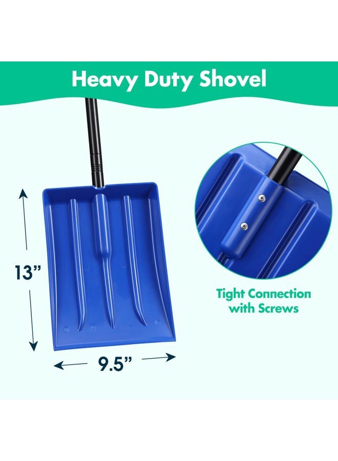 DEROFIT Kids Snow Shovel, Plastic Snow Shovel for Kids Toddler with Metal Handle, Lightweight Emergency Heavy Duty Shovel for Car, Detachable Shovel for Driveway Home Garden Camping Beach - Image 3