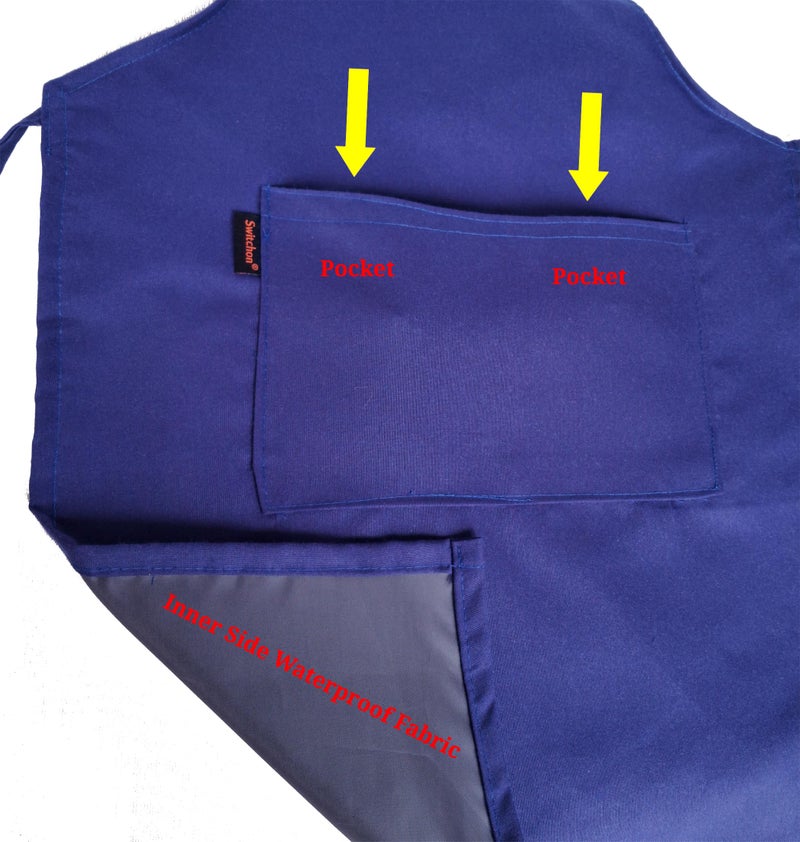Switchon Waterproof Polyester Kids Apron with Adjustable Waist & Neck Buckle | Multi-Purpose Cooking, Art, Birthday Theme Party & School Apron with Front Pocket | For Boys & Girls Age 5–11 Years - Image 3