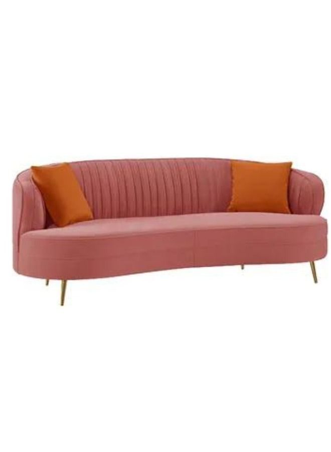 Maharat Al Bahar 3-Seater Sofa With Cushion Set Pink 212X106x82cm - Image 1