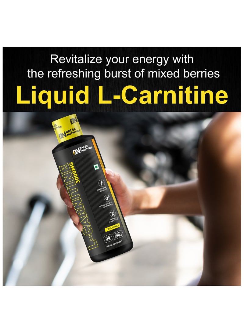 Balsa Nutrition L-Carnitine- 3000mg, Mix Berries Flavour, 30 Servings - Image 4