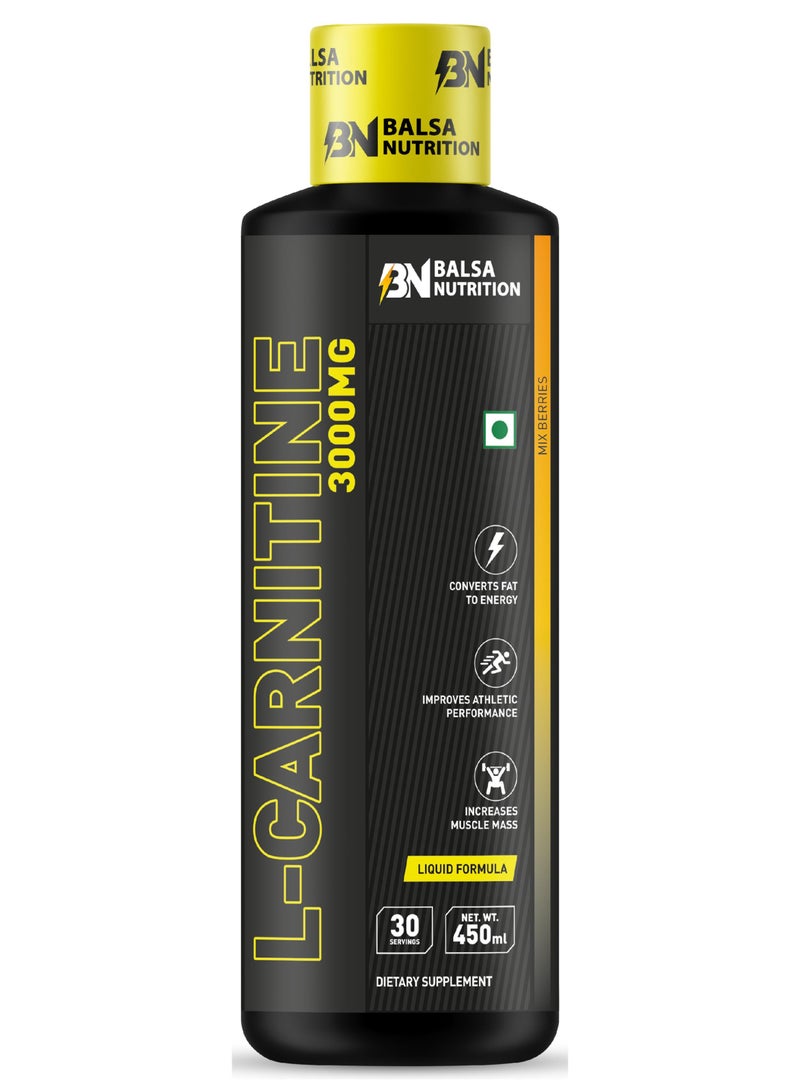 Balsa Nutrition L-Carnitine- 3000mg, Mix Berries Flavour, 30 Servings - Image 1