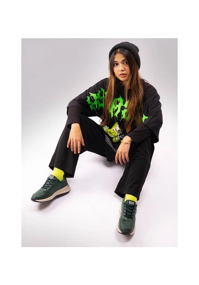 Bacca Bucci Forest Green TAMRA Low-Top Trendy and Durable Sneakers for Women | Best Price UAE