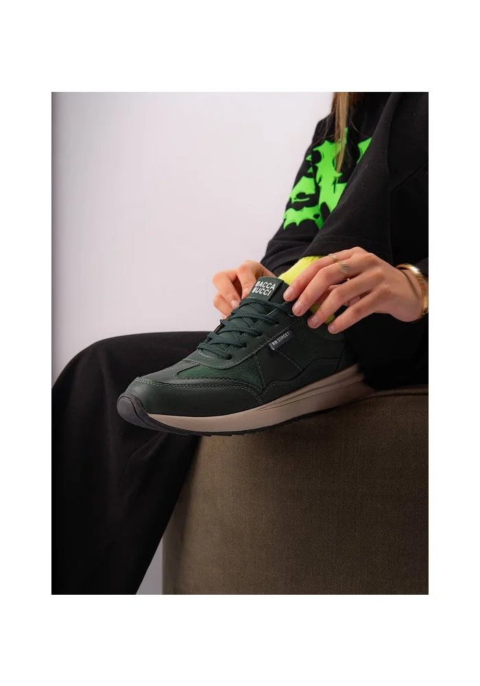 Bacca Bucci Forest Green TAMRA Low-Top Trendy and Durable Sneakers for Women | Best Price UAE