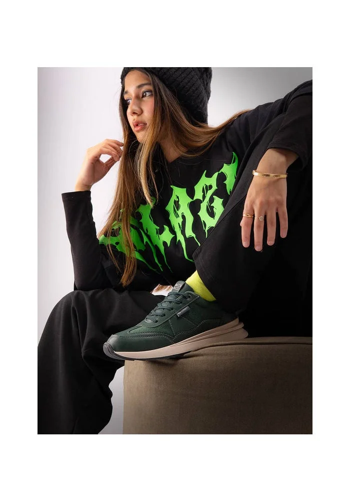 Bacca Bucci Forest Green TAMRA Low-Top Trendy and Durable Sneakers for Women | Best Price UAE