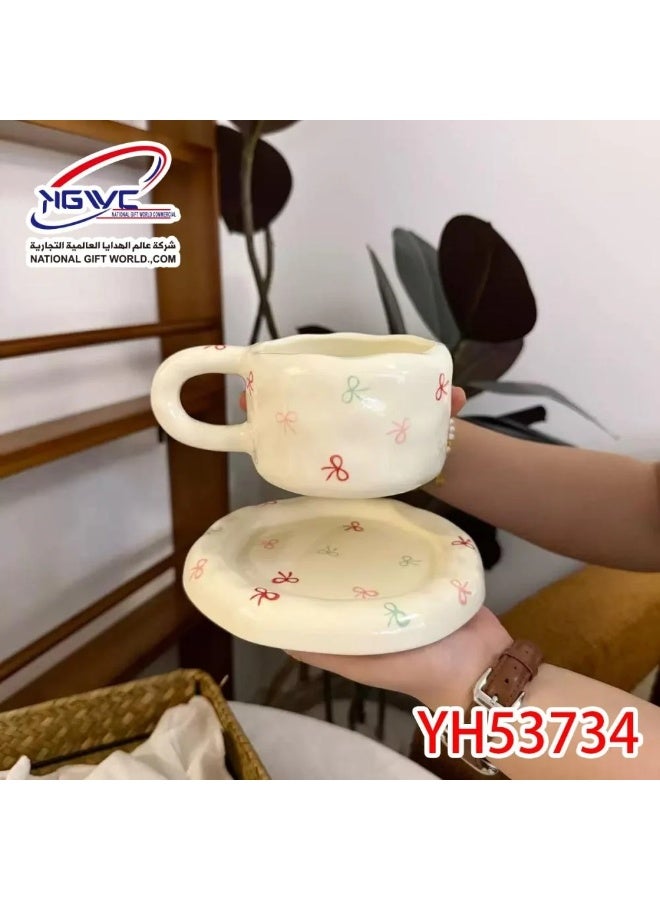 Pastel Boz Ceramic Cup and Saucer Set – Chunky Modern Design
