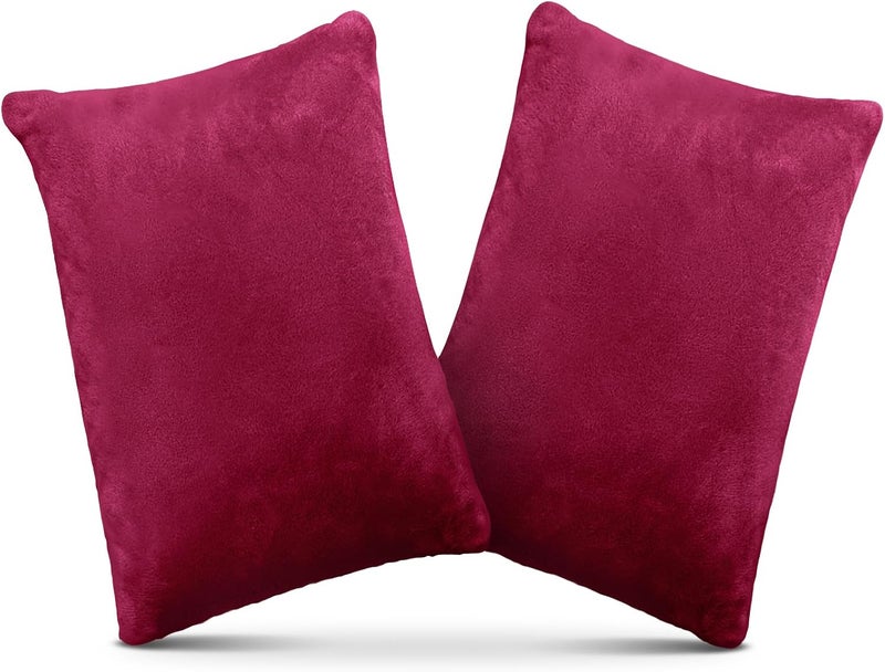1 MIDDLE ONE 2 Pack Small Pillow, Memory Foam Mini Pillow 11 X 7 Inches for Travel, Sleeping, Nap and Neck, Knee, Lumbar Support, Tiny Cushion for Pet, Dogs (Burgundy) - Image 1