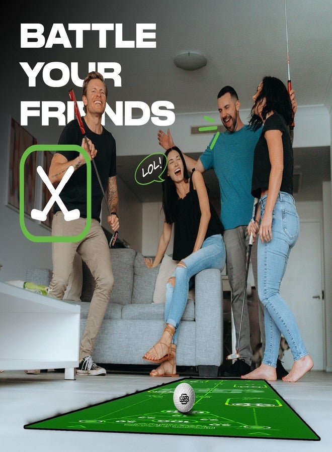 BACK 2 BASICS GOLF بساط تدريب الجولف الأخضر Back 2 Basics بطول 10 أقدام - بساط تدريب جولف يحاكي ملاعب الجولف الخضراء بواقعية - أداة تدريب مثالية للاستخدام الداخلي والخارجي - من تصميم لاعبي جولف محترفين - هدية جولف رائعة لعيد الميلاد - Image 3