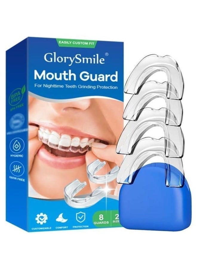 GlorySmile Night Dental Guard, 4 Pack Multiple Sizes to Protect Teeth from Night Grinding – BPA Free, Convenient, Customizable, Odorproof, with Travel Storage Case - Image 1