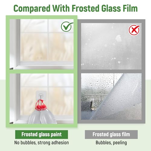 SENVEN Frosted Glass Paint, Frosted Glass Paint Kit Waterproof UV Resistant Frost Paints for Window Privacy Film Windows Frosting for Home Bathroom Door Kitchen Office Window Privacy Frosting 5oz - Image 5