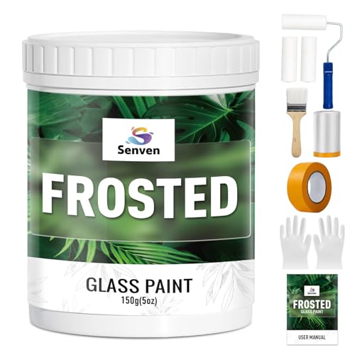 SENVEN Frosted Glass Paint, Frosted Glass Paint Kit Waterproof UV Resistant Frost Paints for Window Privacy Film Windows Frosting for Home Bathroom Door Kitchen Office Window Privacy Frosting 5oz - Image 1