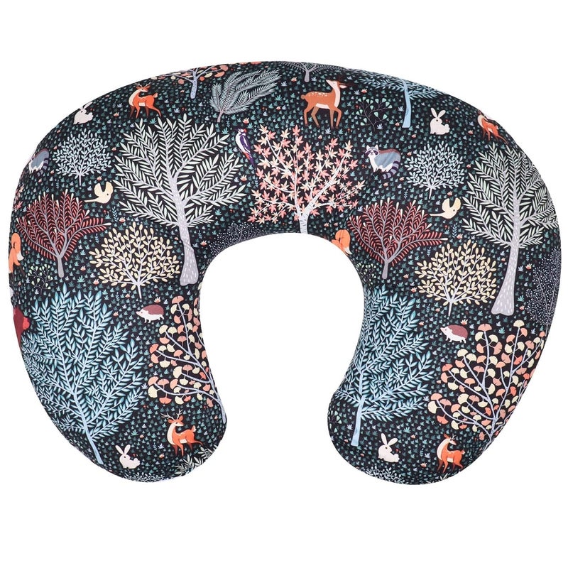 Jundetye Baby Nursing Pillow Cover Woodland Breastfeeding Pillow Slipcover 2PACK Nursing Pillow Case for Newborn Soft Fabric Fits Snug On Infant Washable and Breathable Animals Deer Rabbit - Image 2