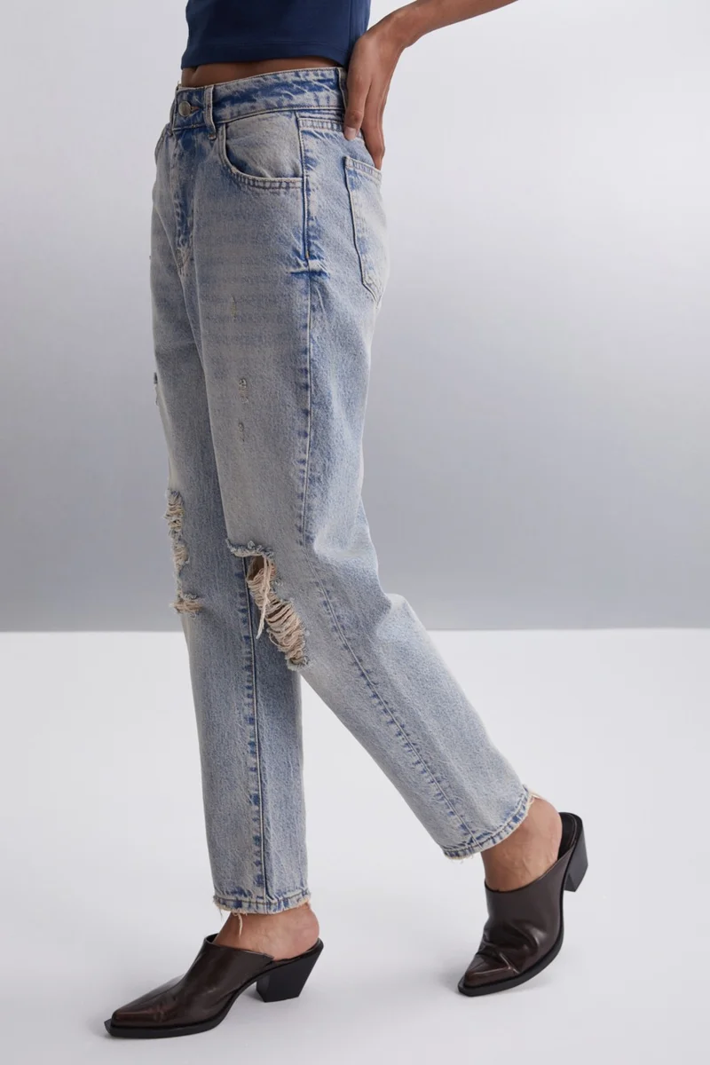 GRIMELANGE Suada Women's 100% Cotton Regular Blue Jeans