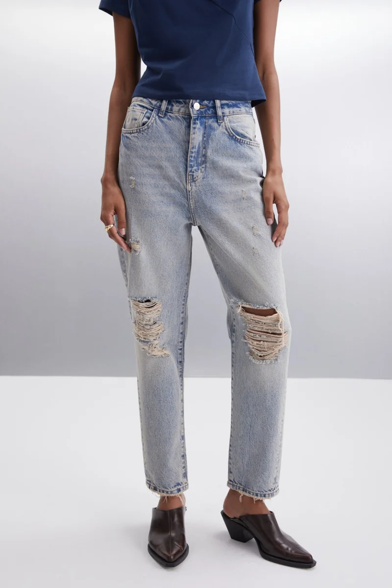GRIMELANGE Suada Women's 100% Cotton Regular Blue Jeans
