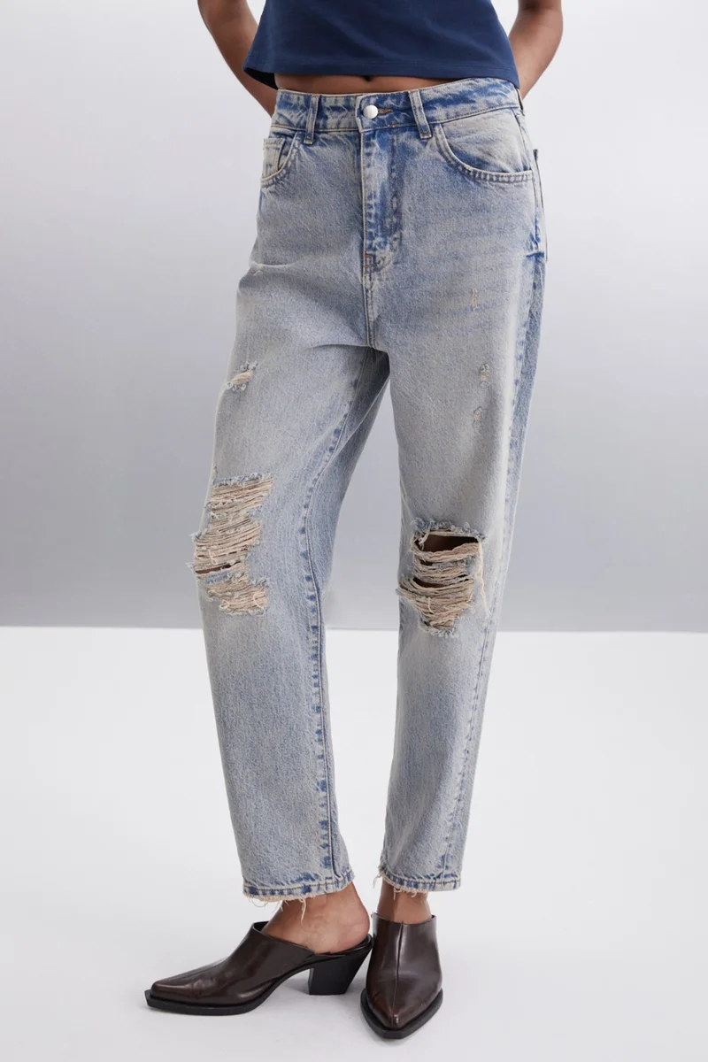 GRIMELANGE Suada Women's 100% Cotton Regular Blue Jeans