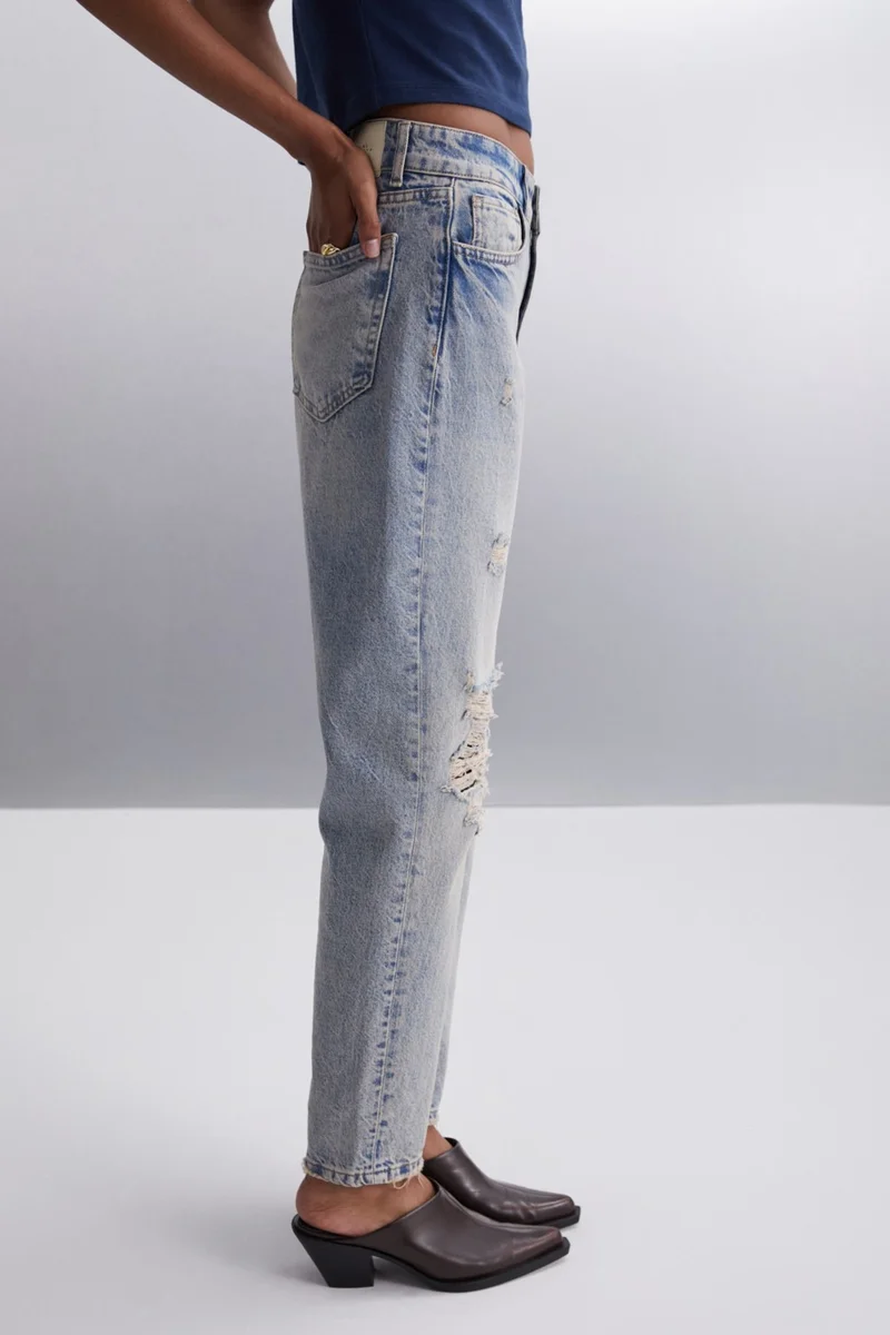 GRIMELANGE Suada Women's 100% Cotton Regular Blue Jeans
