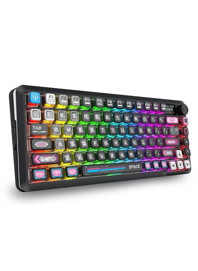 REDRAGON Wireless Mechanical Keyboard K708MC RGB FLEKACT Pro 82 Keys 75% Gasket Mounted RGB Backlit, with LCD Screen, Gasket Mounted Design, Wired/2.4G Wireless/Bluetooth 3-Modes Connection, RGB Backlight, Low Latency, Programmable Keys - Image 3