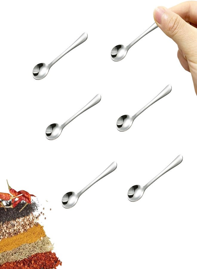 Asanta 6 PCS Tiny Stainless Steel Spoons for Spices Jars, Mini Size 2.87", Cute Small Stainless Steel Condiment Spoons for Spices, Salt, Sugar, Pepper, Honey (6 PCS, 2.87 Inch) - Image 1