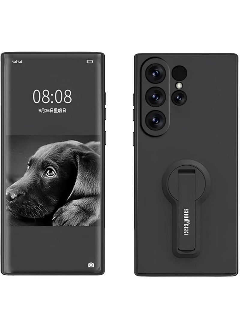 X-level - Samsung Galaxy S24 Ultra Case with Magnetic Ring Holder [Compatible with MagSafe] [Drop Protection] Translucent Matte Back Scratchproof Phone Case for Galaxy S24 Ultra Black - Image 1