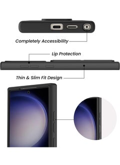 X-level Samsung Galaxy S24 Ultra Case with Magnetic Ring Holder [Compatible with MagSafe] [Drop Protection] Translucent Matte Back Scratchproof Phone Case for Galaxy S24 Ultra Black  - Image 4